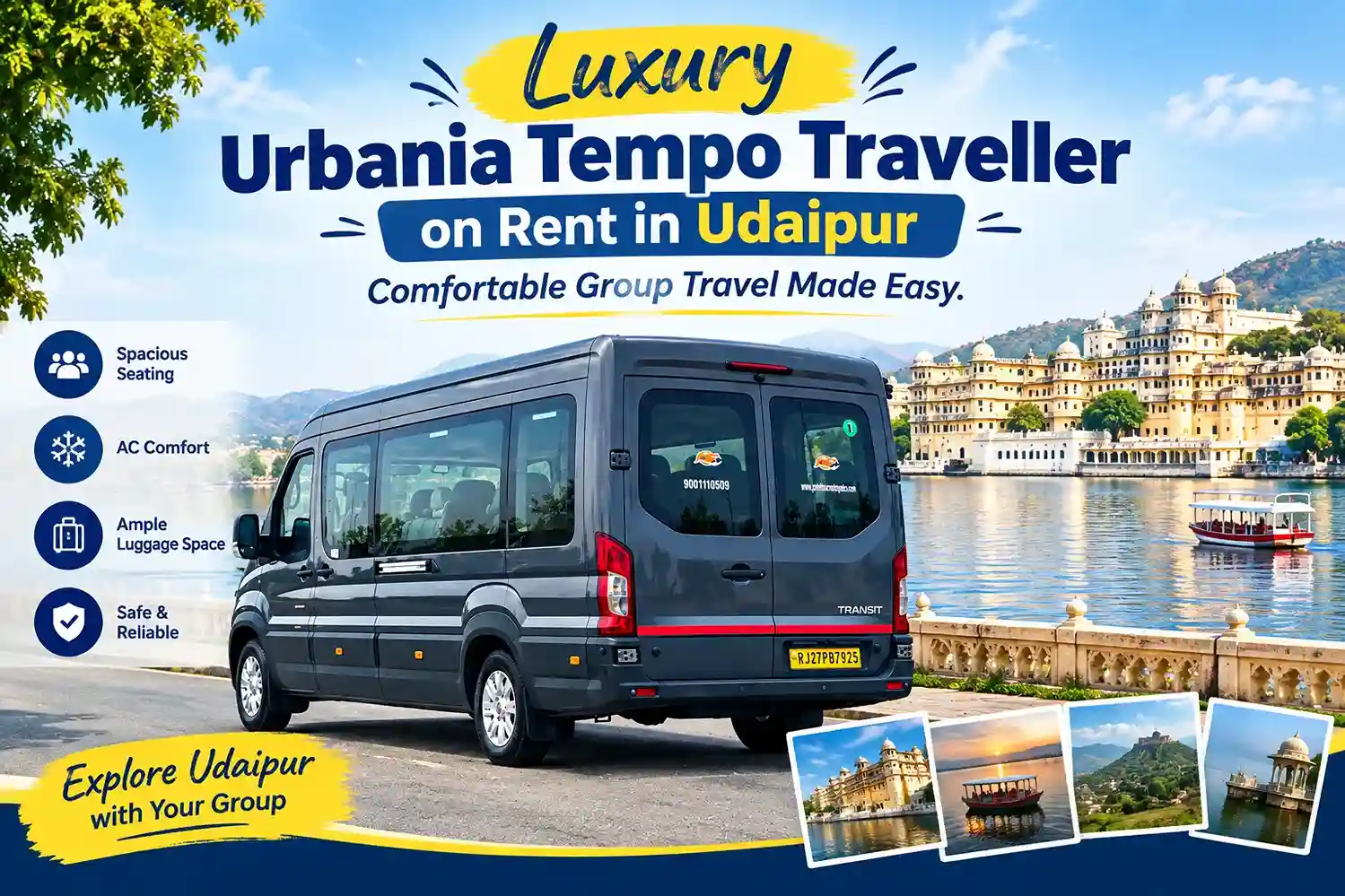 Luxury Urbania Tempo Traveller on Rent in Udaipur – Comfortable Group Travel Made Easy Luxury Urbania Tempo Traveller on Rent in Udaipur – Comfortable Group Travel Made Easy